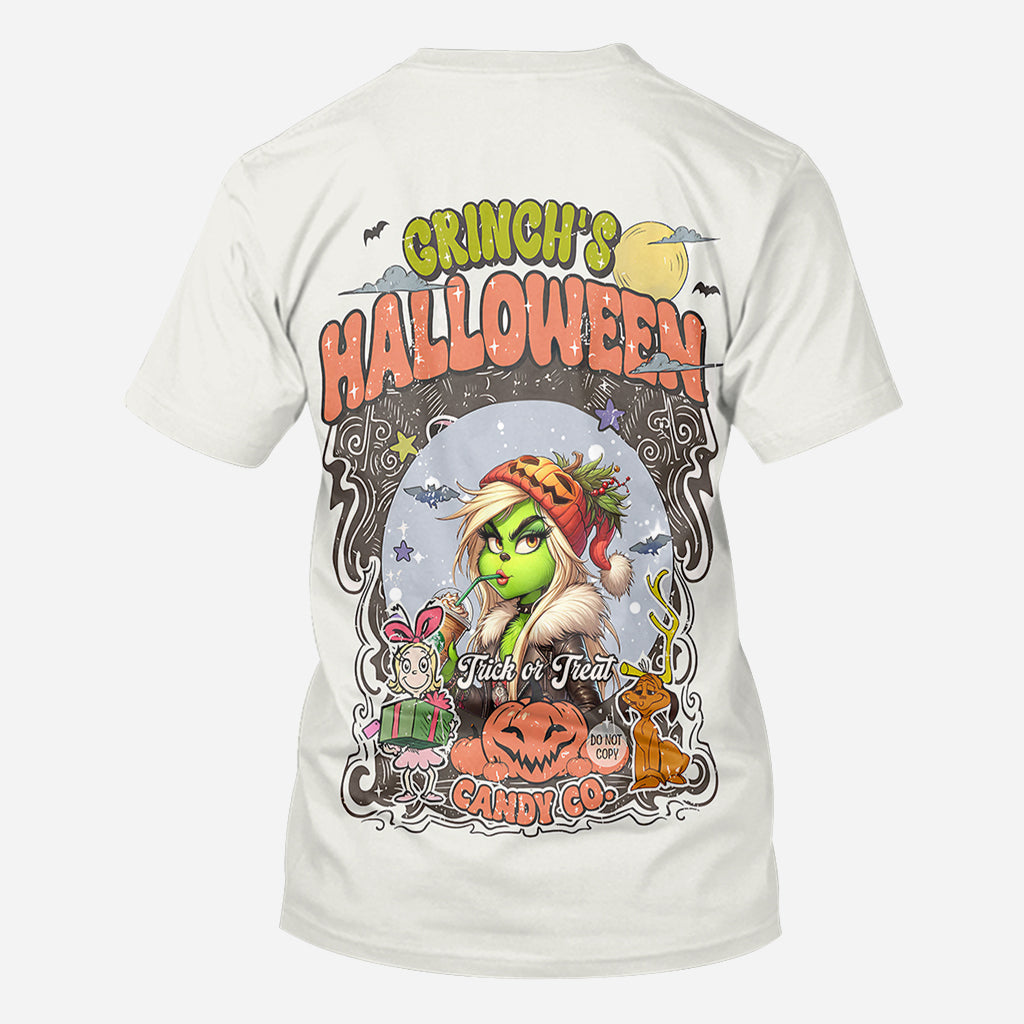 Green Pumpkin Mama Any Title - Personalized Stole Christmas All Over Shirt