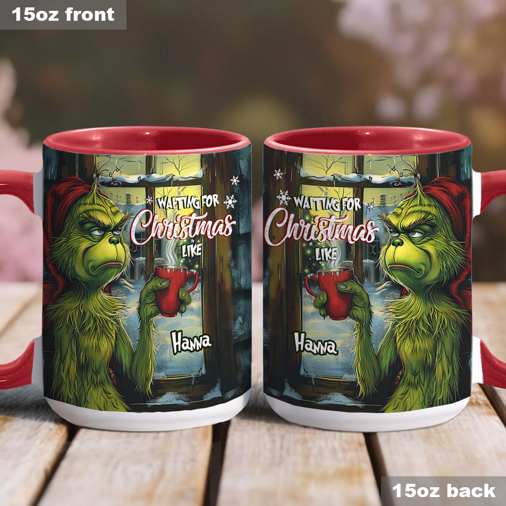 Waiting For Christmas - Personalized Stole Christmas Accent Mug