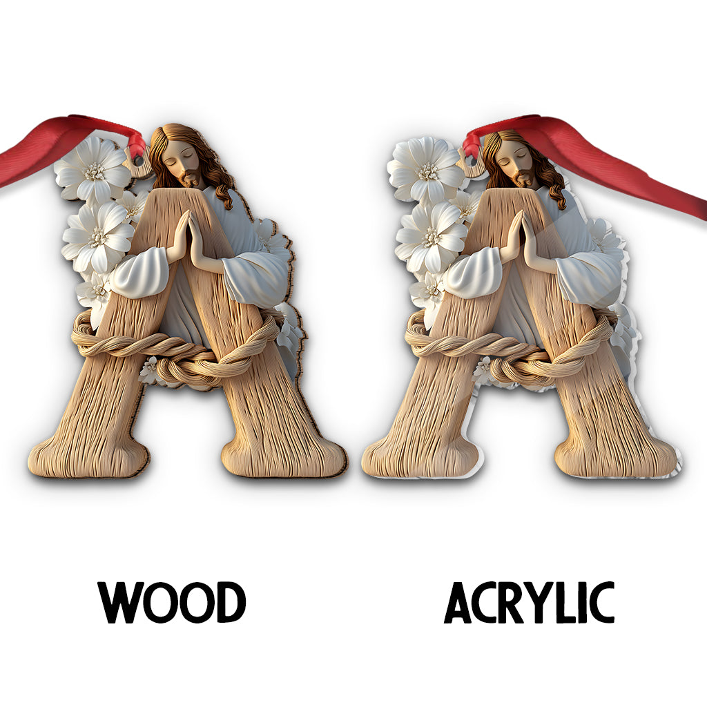 Ornement de lettre en houx - Ornement chrétien personnalisé