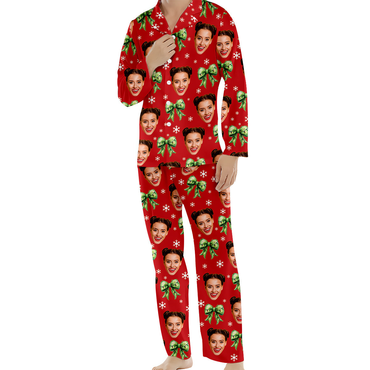 Pyjama de Noël Coquette Grinchmas - Étole personnalisée et chemise à boutons