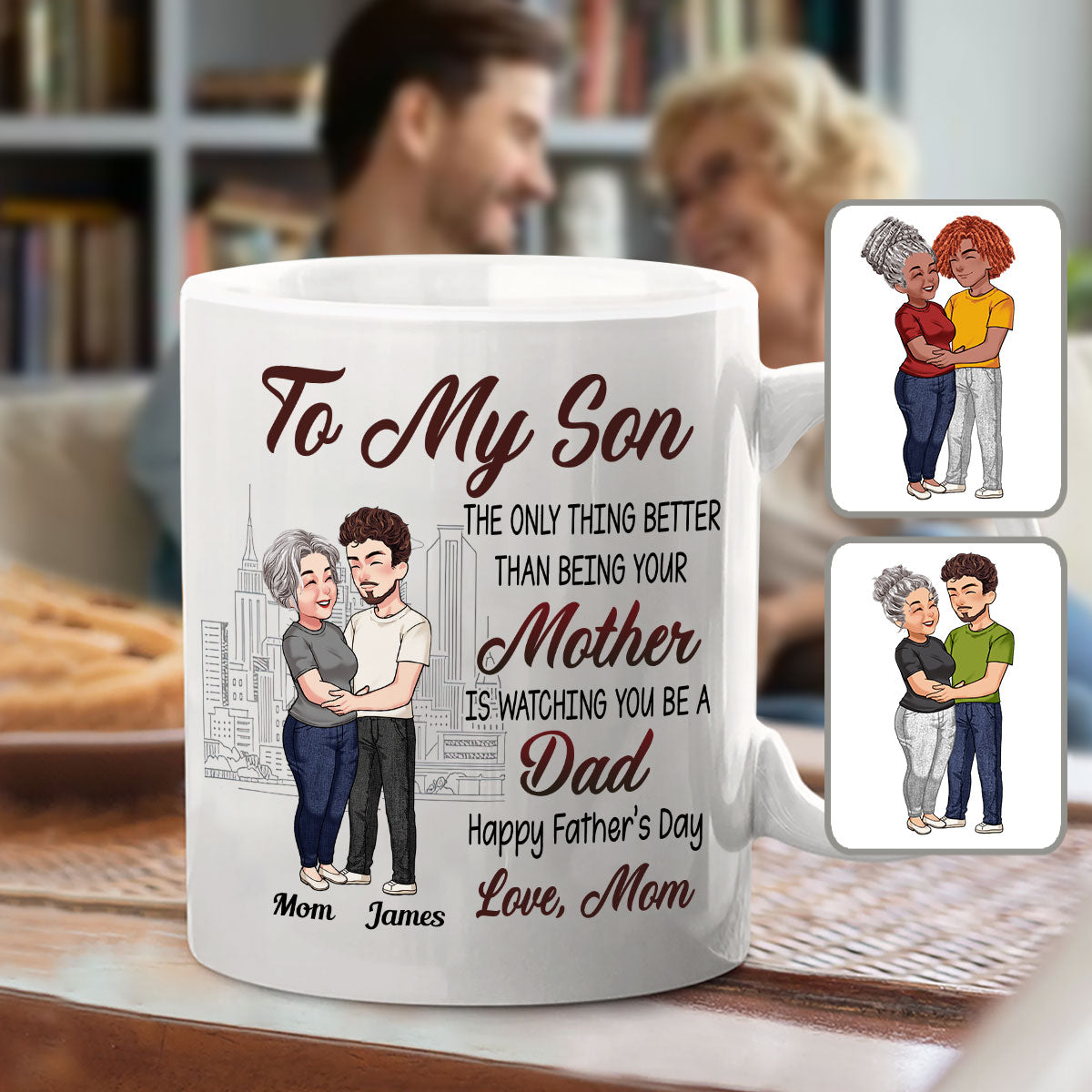 Bonne fête des pères, mon fils ! - Mug personnalisé pour papa