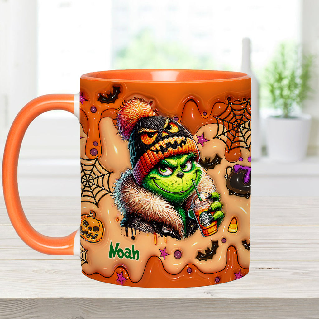 Mug décoratif vert Halloween - Étole de Noël personnalisée