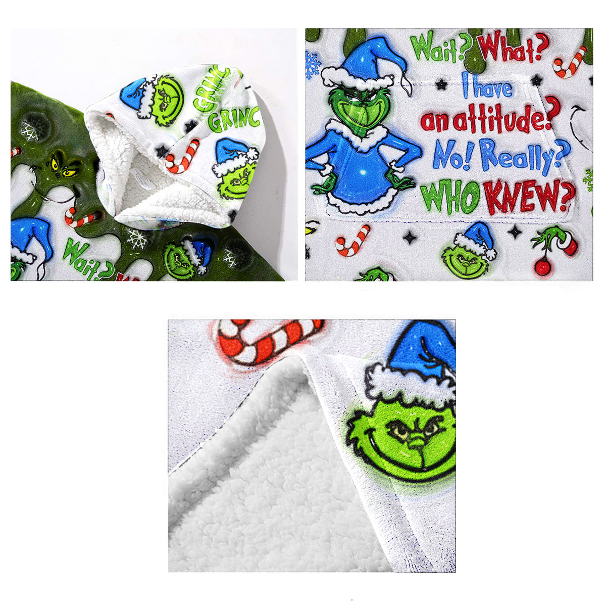 Attendez, quoi ? J'ai du caractère ! - Sweat à capuche personnalisé avec étole de Noël