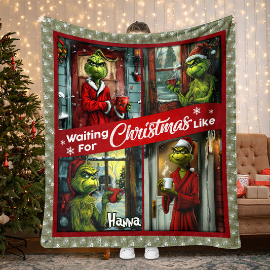 Waiting For Christmas - Personalized Stole Christmas Blanket