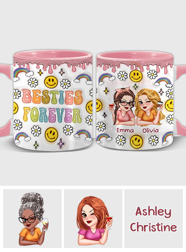Besties Forever - Personalized Bestie Accent Mug