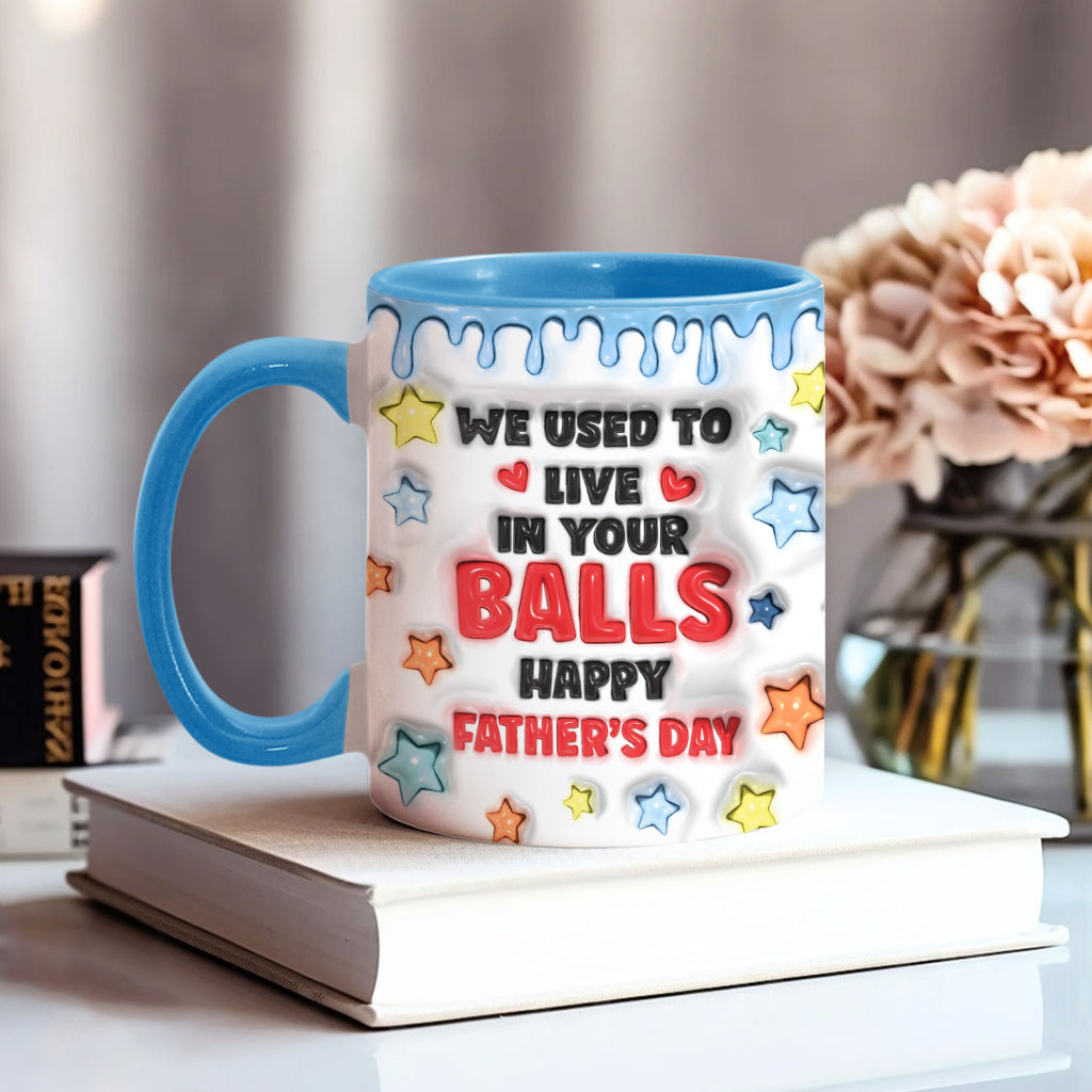 On vivait dans tes couilles - Mug personnalisé pour papa