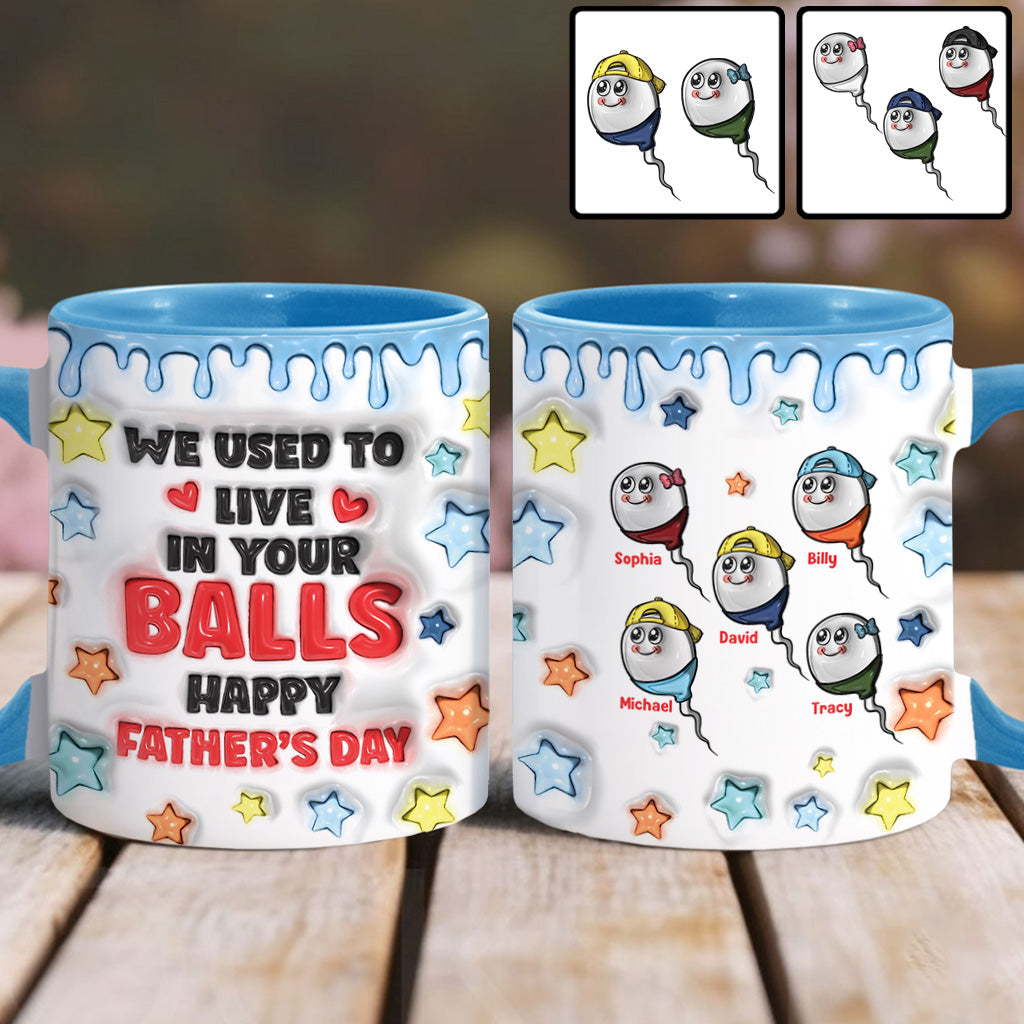 On vivait dans tes couilles - Mug personnalisé pour papa