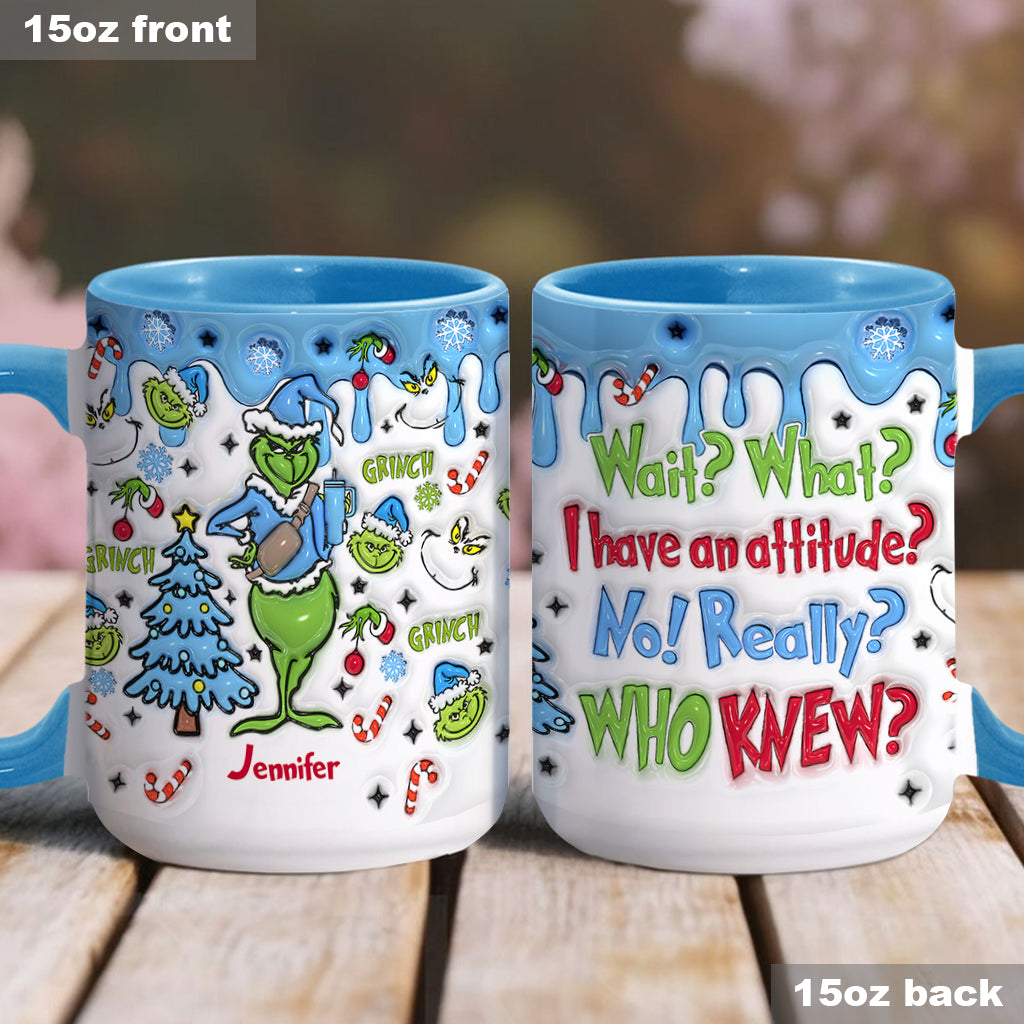Attendez, quoi ? J'ai du caractère ! - Mug personnalisé « Étole de Noël »