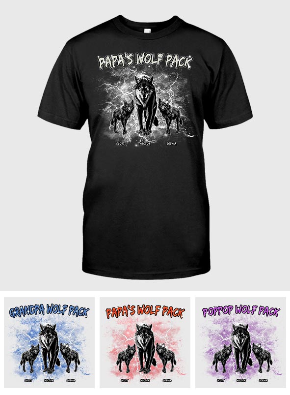T-shirt et sweat à capuche personnalisés Papa's Wolf Pack Thunder Bootleg