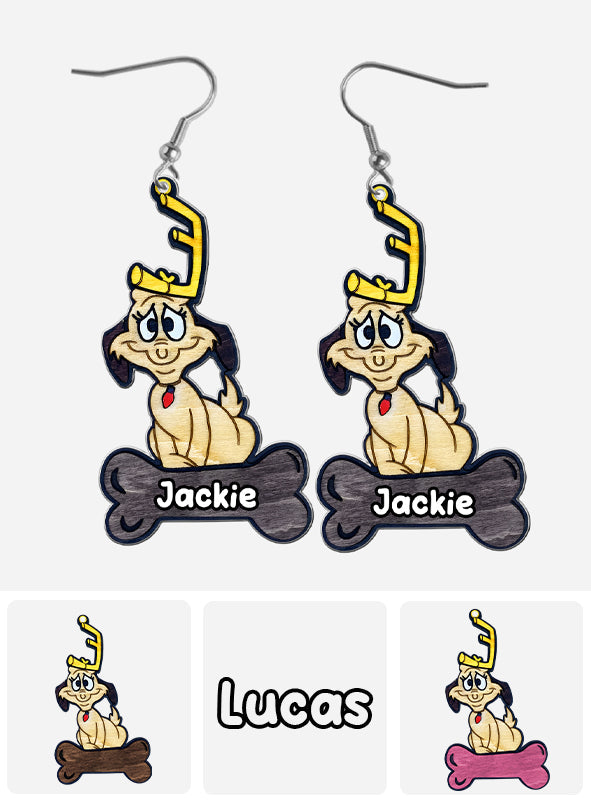 The Dog - Personalized Stole Christmas Earrings