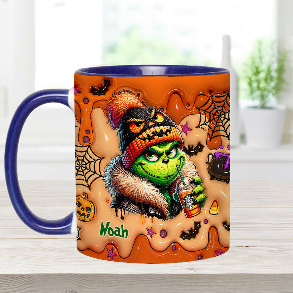 Mug décoratif vert Halloween - Étole de Noël personnalisée