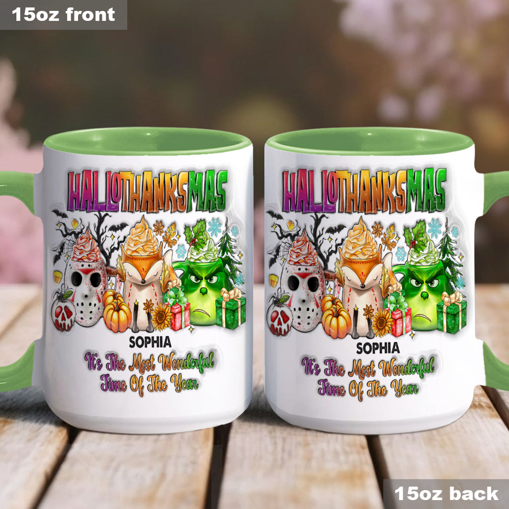 Joyeux Hallothanksmas - Mug personnalisé avec étole de Noël