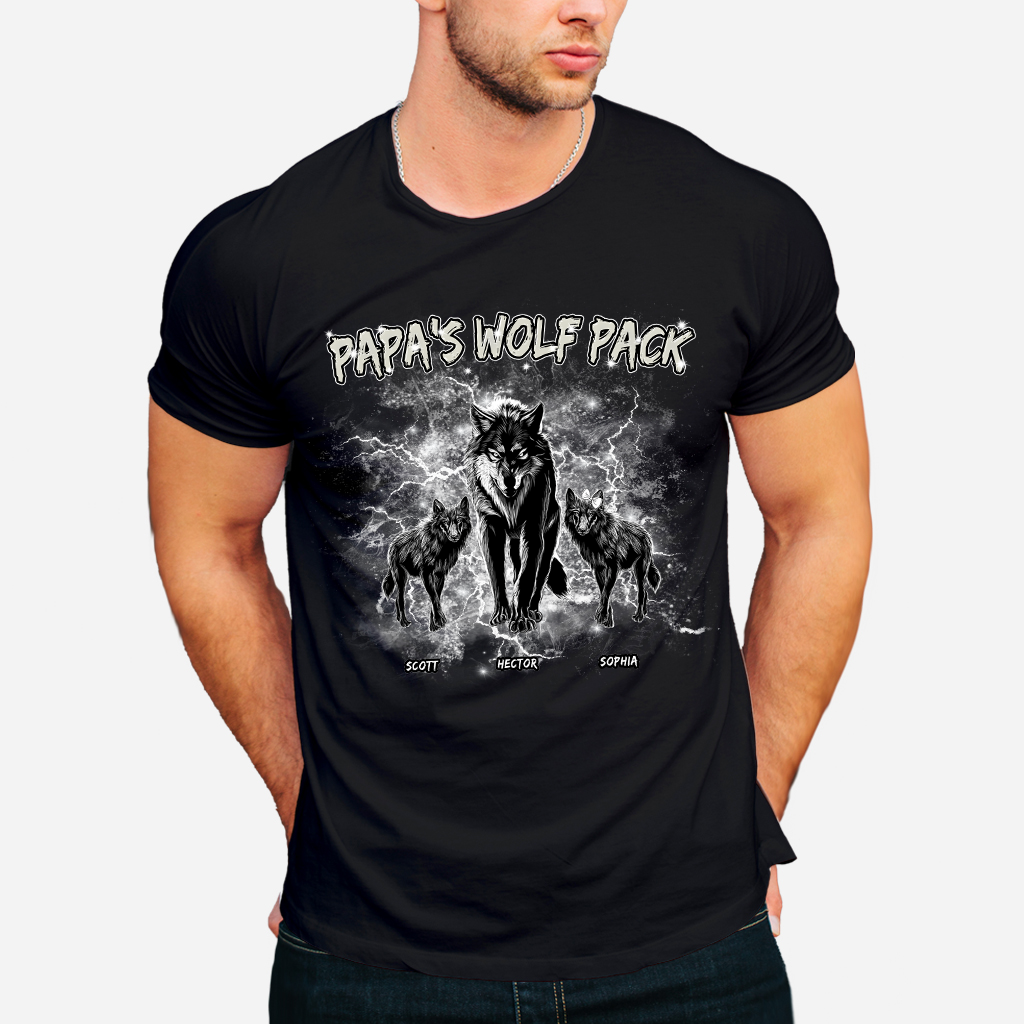 T-shirt et sweat à capuche personnalisés Papa's Wolf Pack Thunder Bootleg
