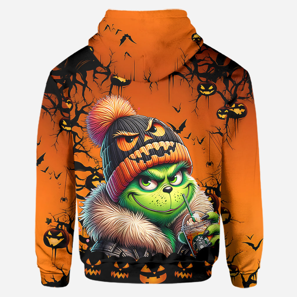 Halloween vert - Sweat à capuche et leggings personnalisés avec étole de Noël
