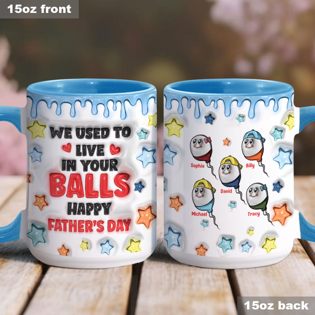 On vivait dans tes couilles - Mug personnalisé pour papa
