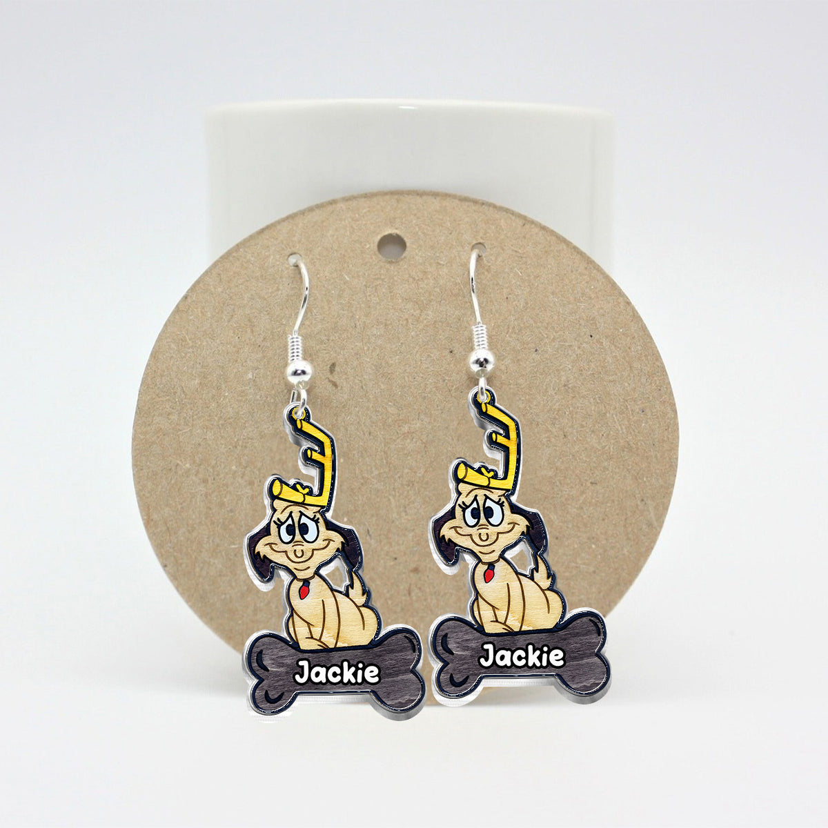 The Dog - Personalized Stole Christmas Earrings