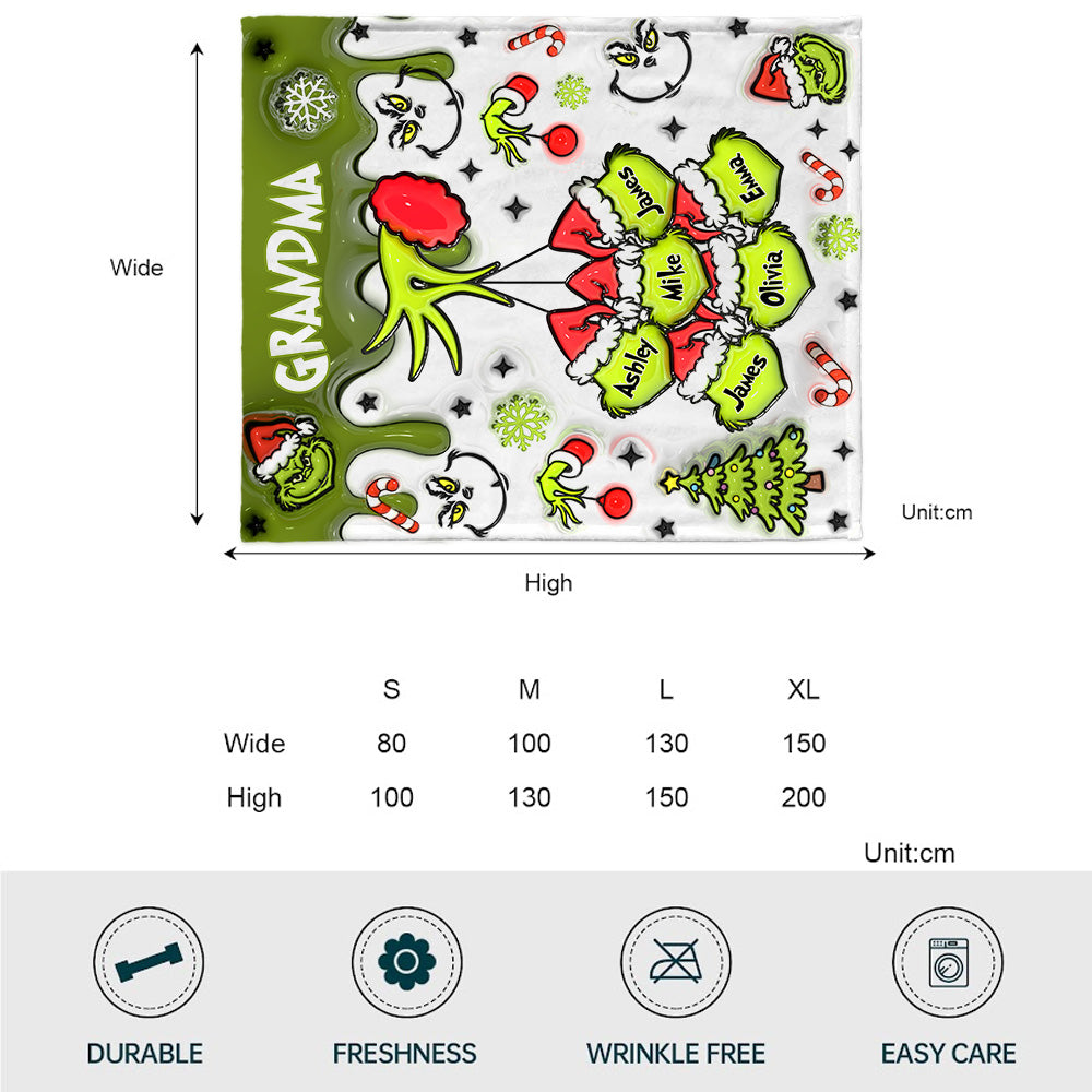 Any Title Green Snowflakes - Personalized Stole Christmas Blanket