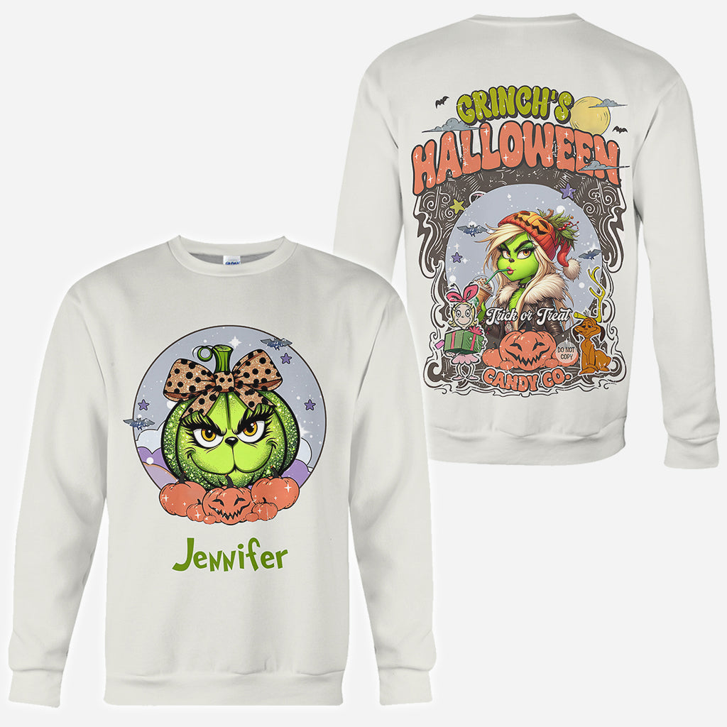 Green Pumpkin Mama Any Title - Personalized Stole Christmas All Over Shirt