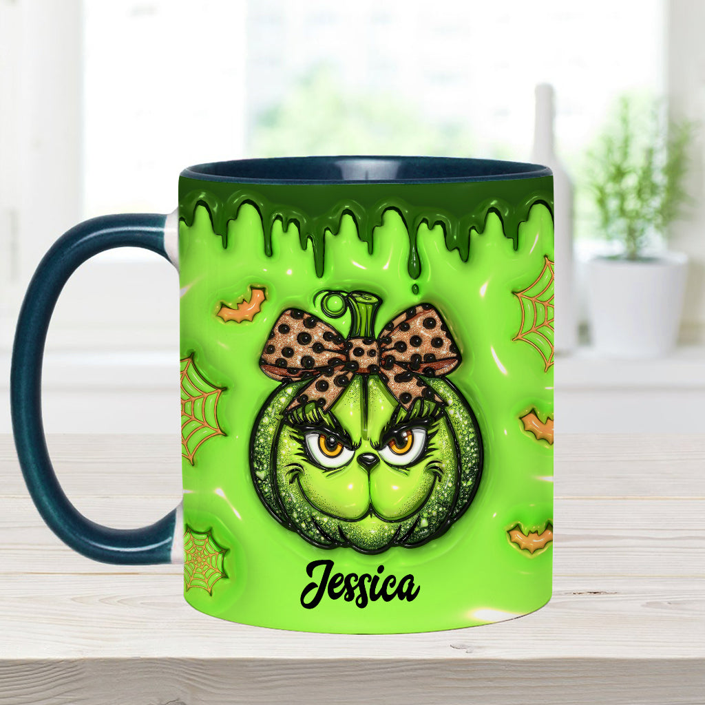 Green Pumpkin - Personalized Stole Christmas Accent Mug