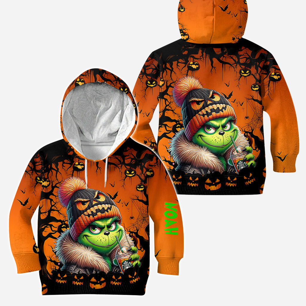 Halloween vert - Sweat à capuche et leggings personnalisés avec étole de Noël