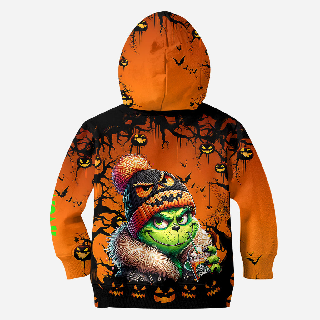 Halloween vert - Sweat à capuche et leggings personnalisés avec étole de Noël