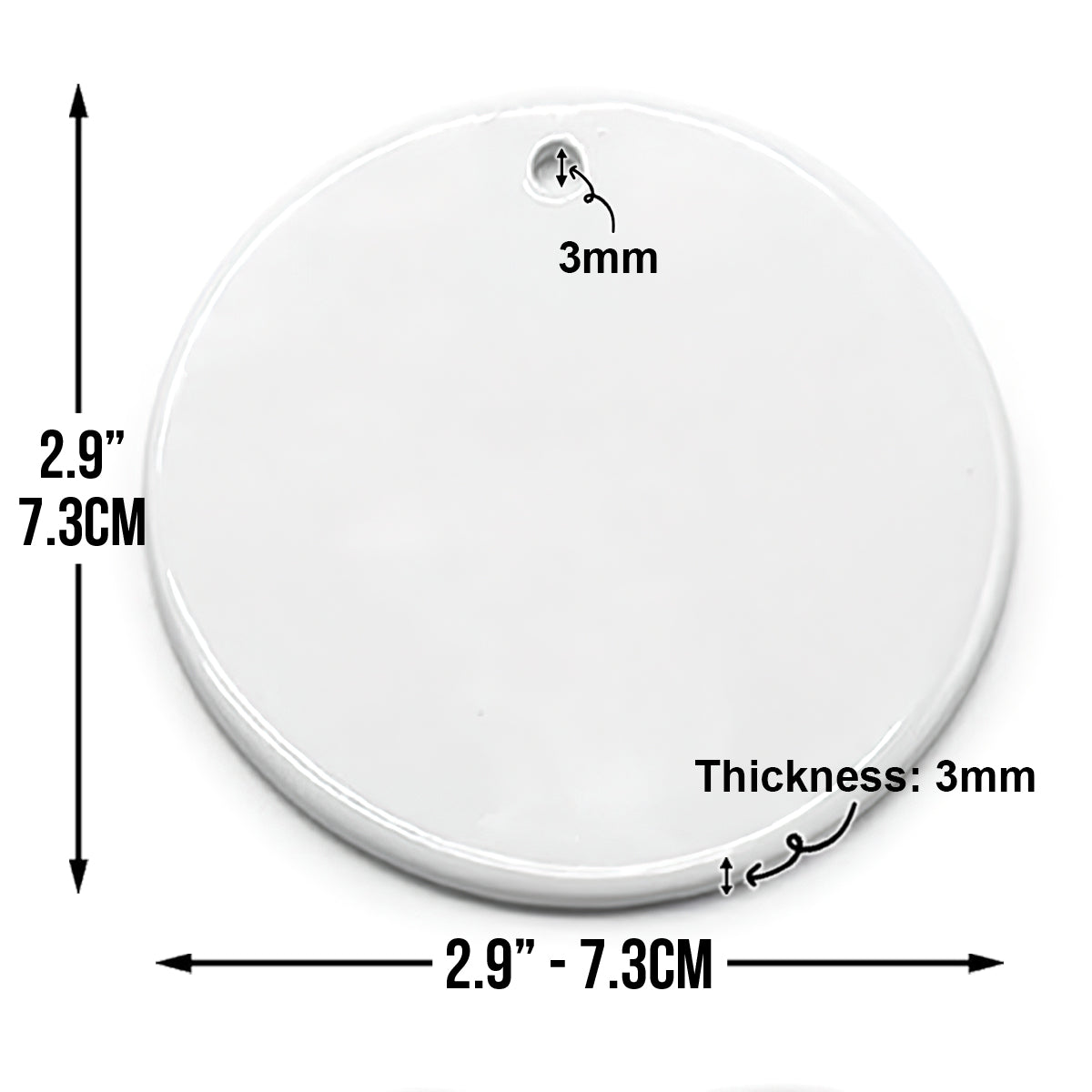 Joyeux Noël en famille - Ornement rond en céramique personnalisé pour la famille