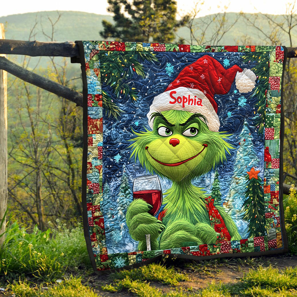 Merry Grinchmas - Personalized Stole Christmas Quilt