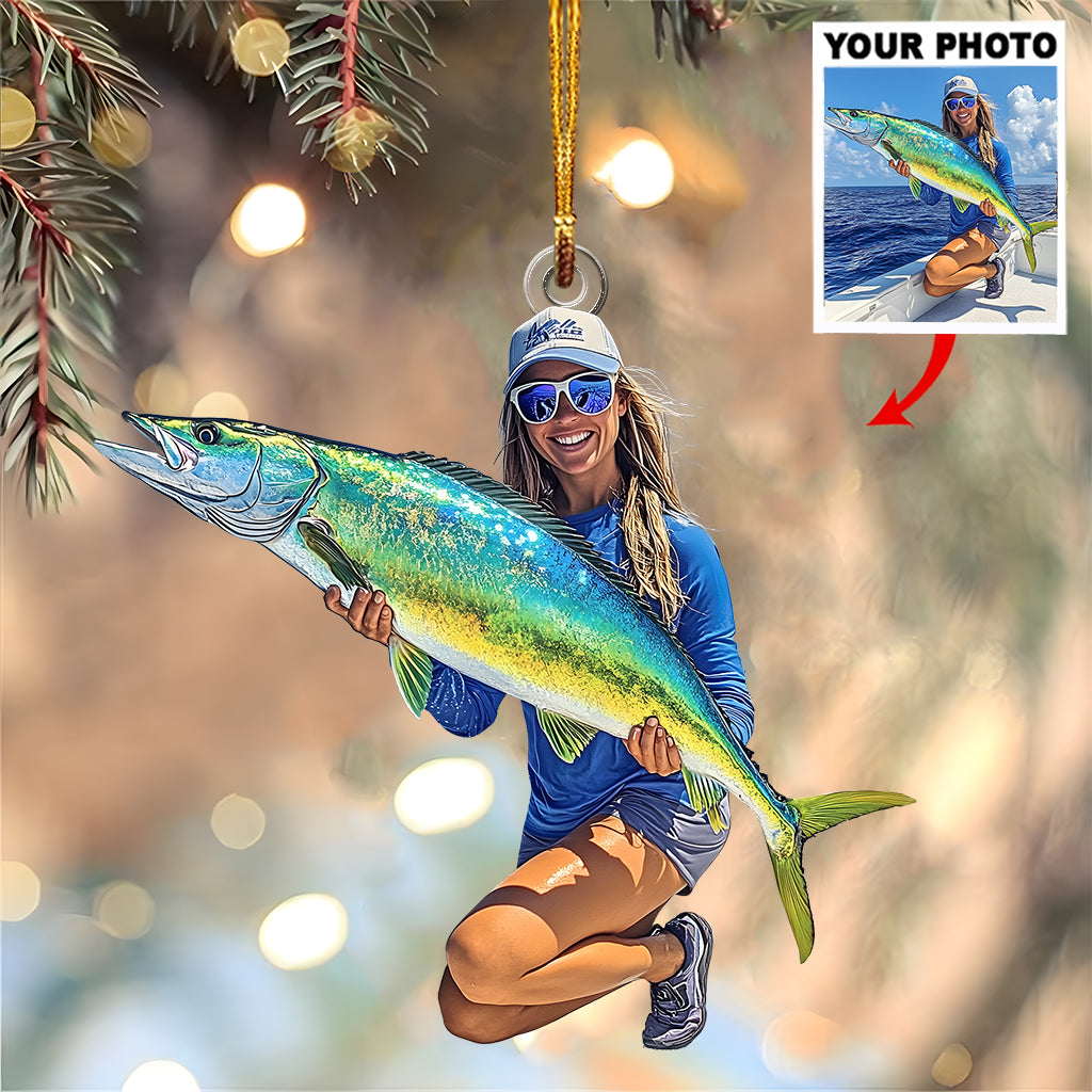 Any Photo Custom Onament - Personalized Fishing Custom Shaped Ornament
