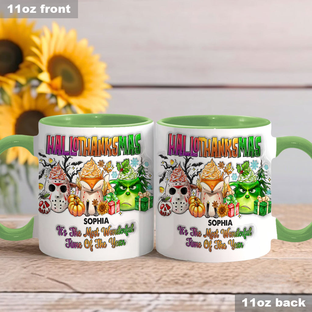 Joyeux Hallothanksmas - Mug personnalisé avec étole de Noël