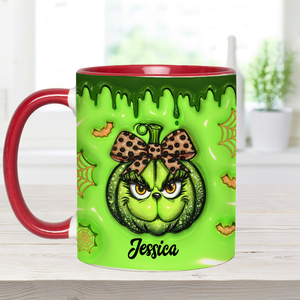 Green Pumpkin - Personalized Stole Christmas Accent Mug