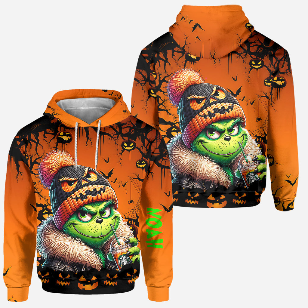 Halloween vert - Sweat à capuche et leggings personnalisés avec étole de Noël