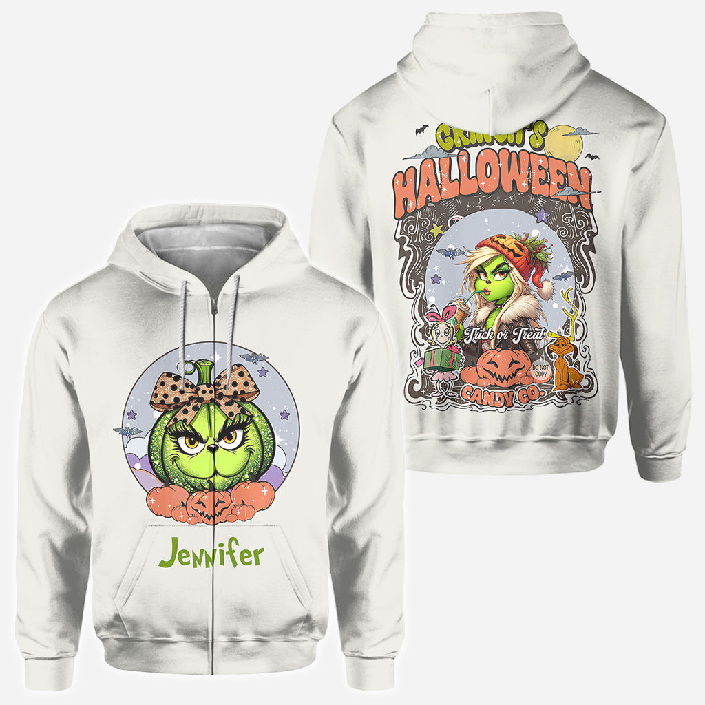 Green Pumpkin Mama Any Title - Personalized Stole Christmas All Over Shirt