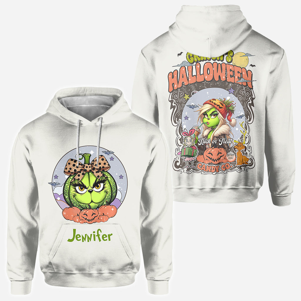 Green Pumpkin Mama Any Title - Personalized Stole Christmas All Over Shirt