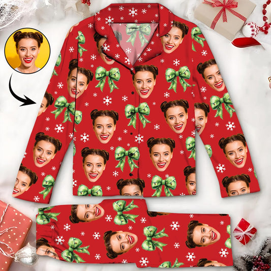 Pyjama de Noël Coquette Grinchmas - Étole personnalisée et chemise à boutons