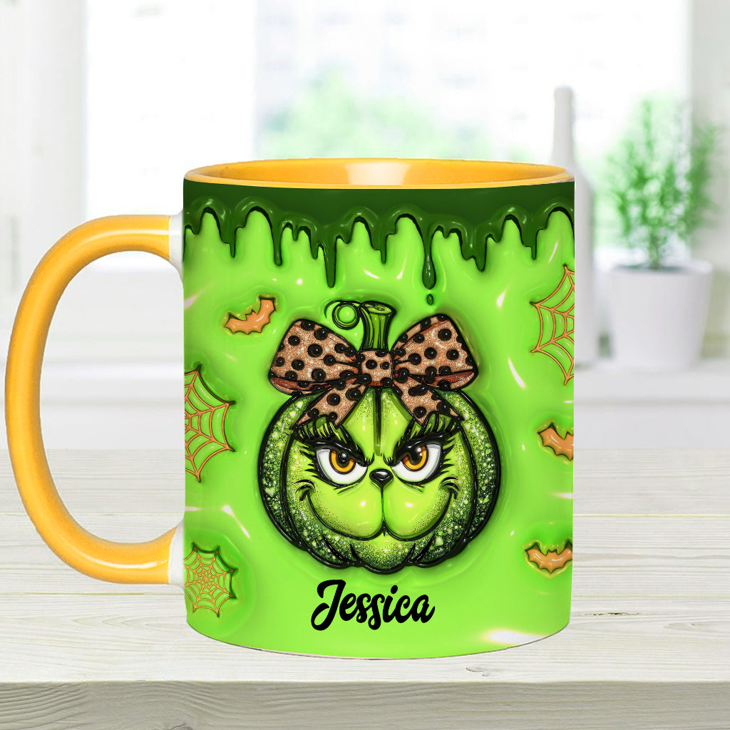 Green Pumpkin - Personalized Stole Christmas Accent Mug