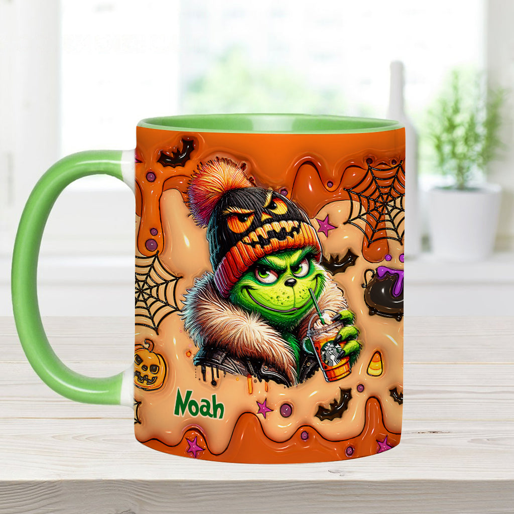 Mug décoratif vert Halloween - Étole de Noël personnalisée