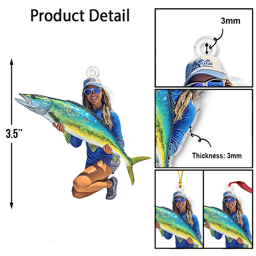 Any Photo Custom Onament - Personalized Fishing Custom Shaped Ornament