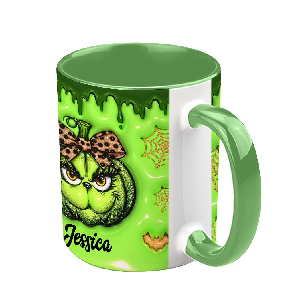 Green Pumpkin - Personalized Stole Christmas Accent Mug