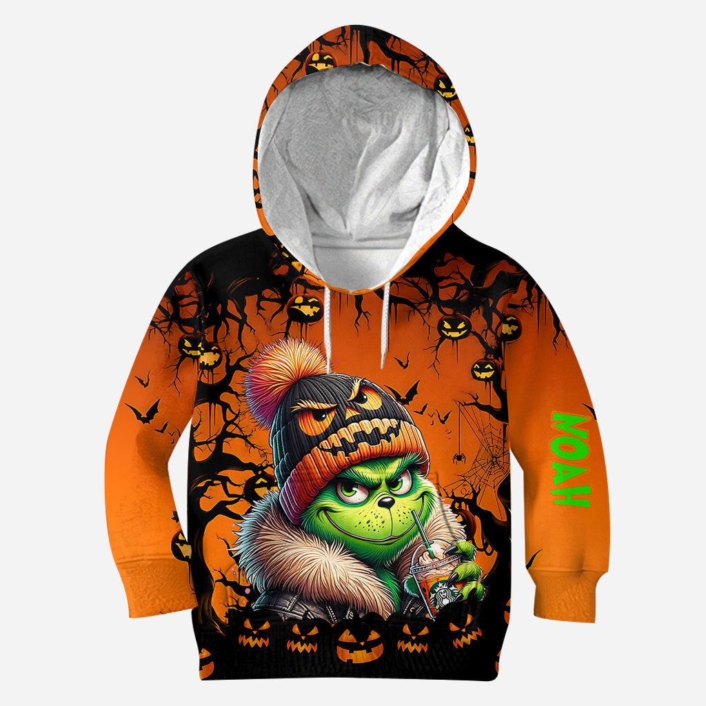 Halloween vert - Sweat à capuche et leggings personnalisés avec étole de Noël