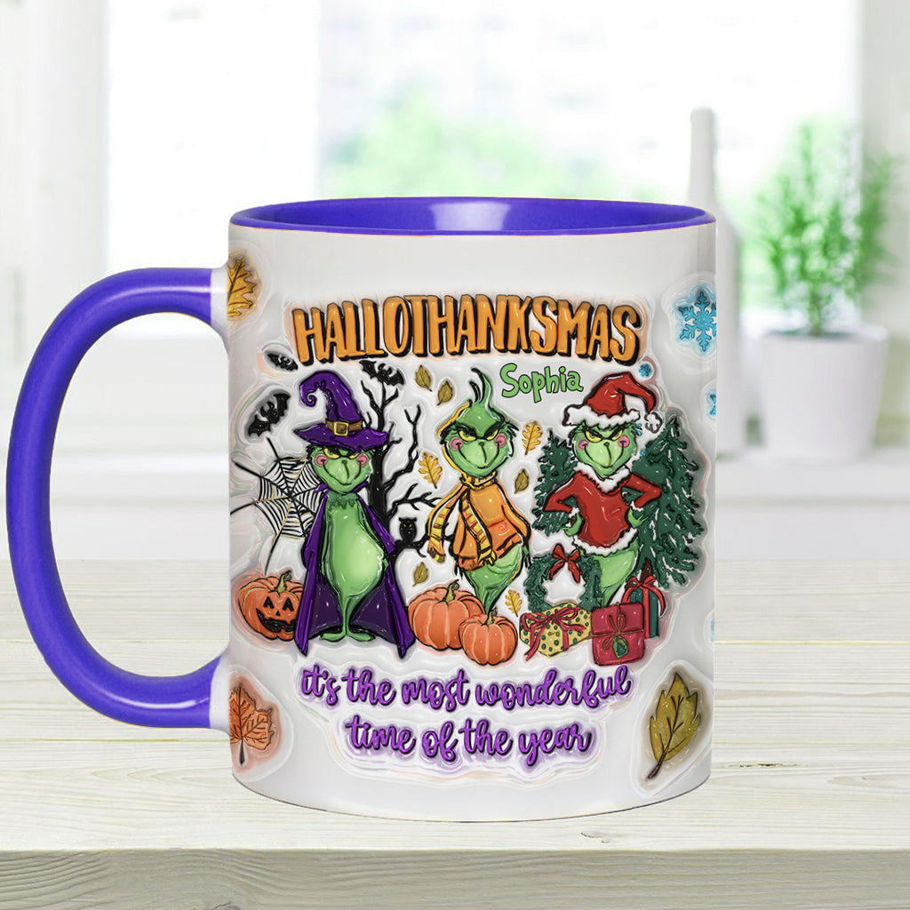 Joyeux Hallothanksmas - Mug personnalisé avec étole de Noël