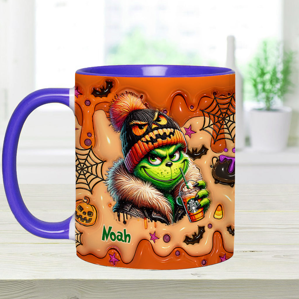 Mug décoratif vert Halloween - Étole de Noël personnalisée