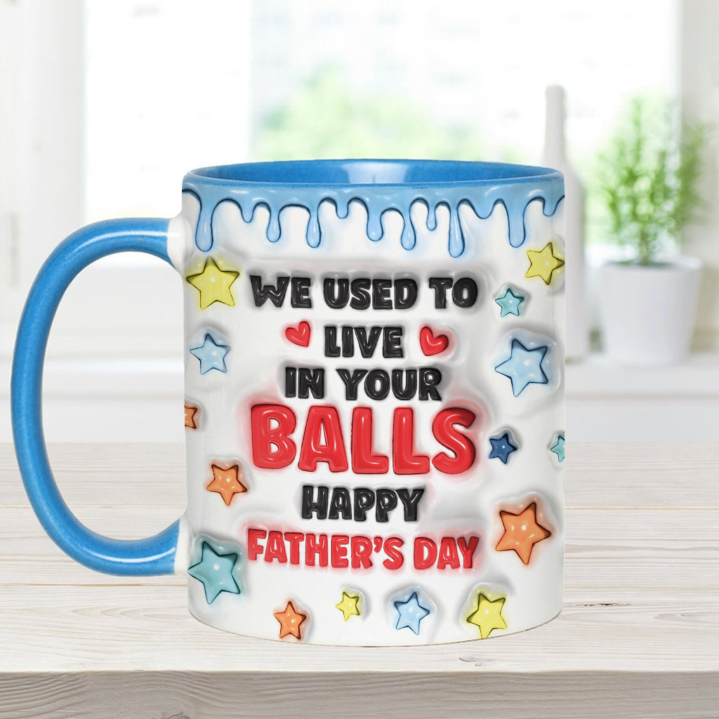 On vivait dans tes couilles - Mug personnalisé pour papa