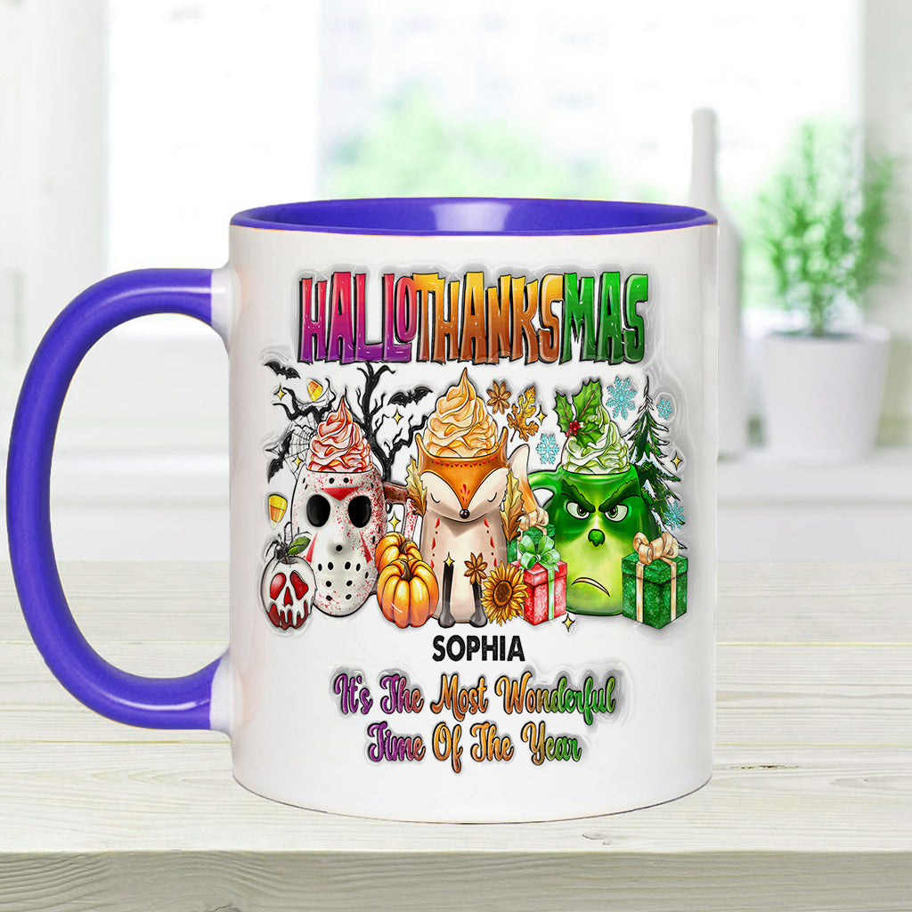 Joyeux Hallothanksmas - Mug personnalisé avec étole de Noël