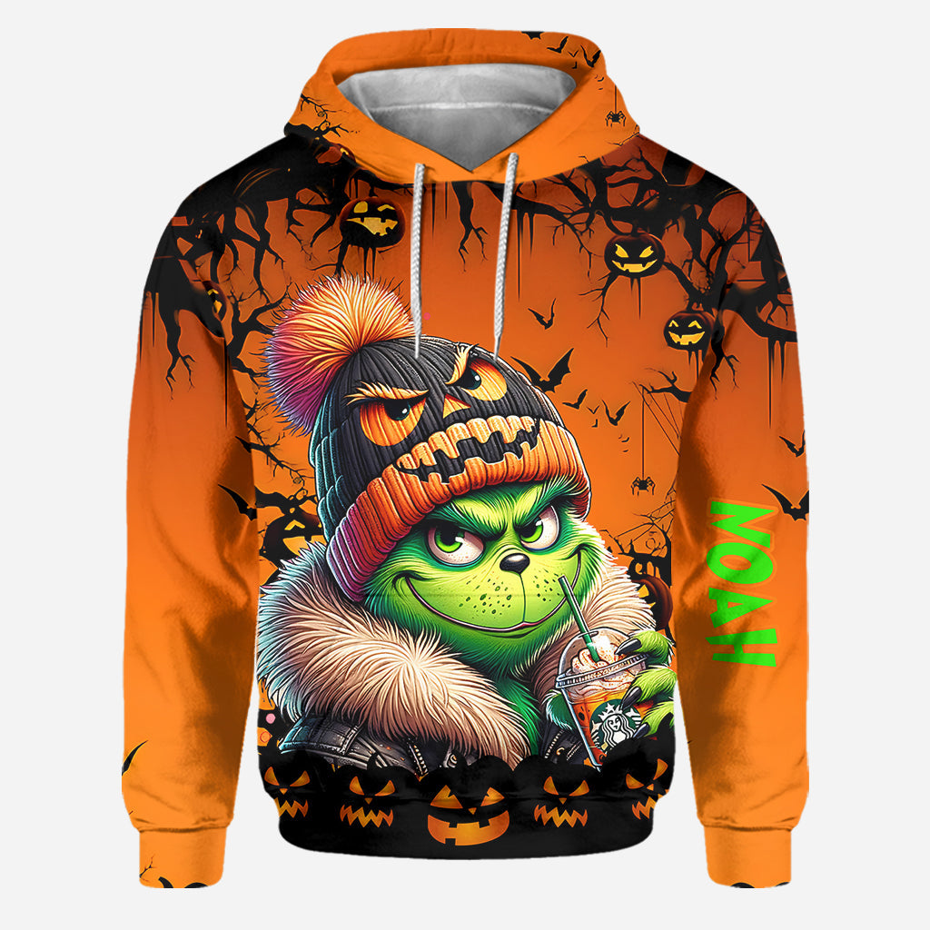 Halloween vert - Sweat à capuche et leggings personnalisés avec étole de Noël