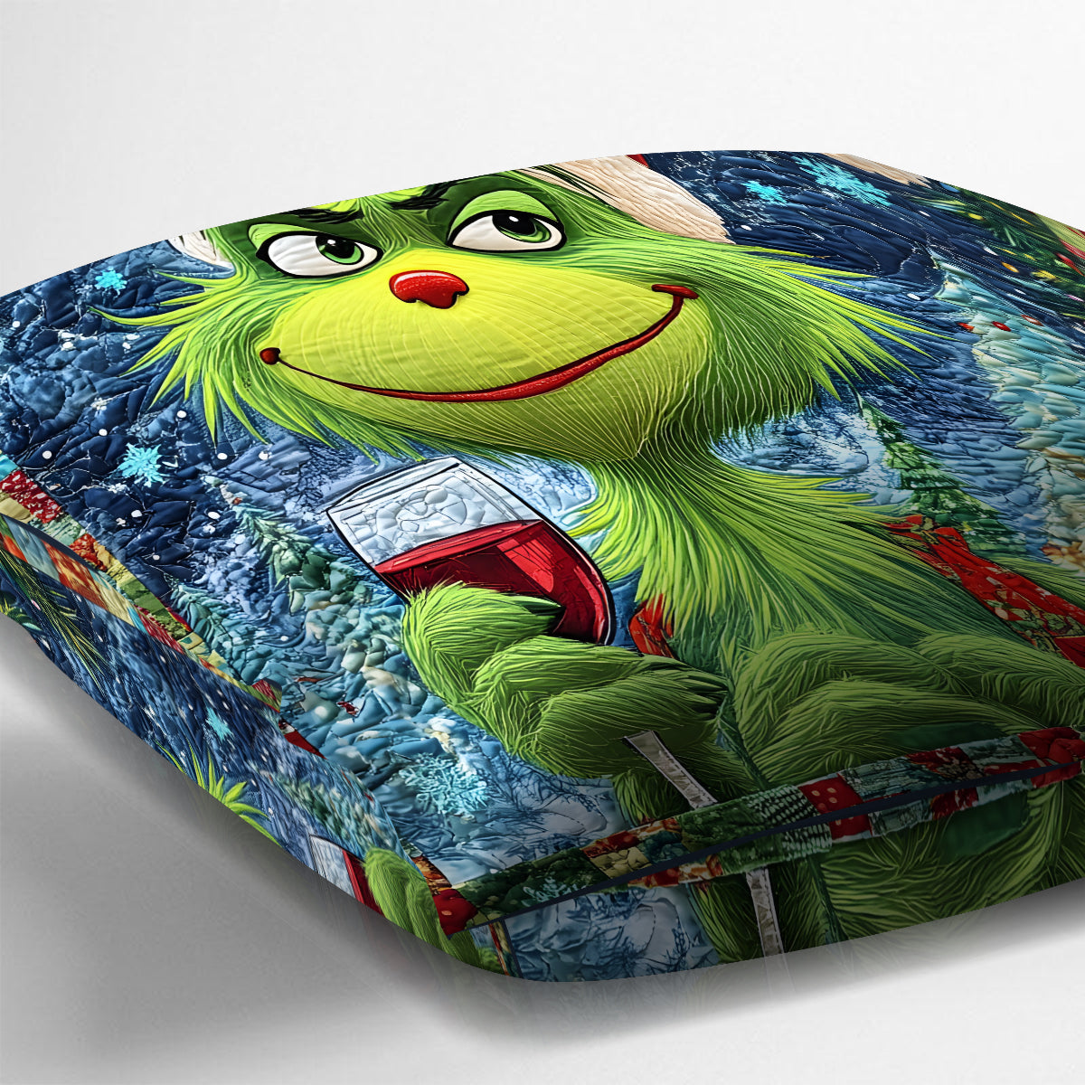 Joyeux Grinchmas - Coussin décoratif de Noël personnalisé avec étole