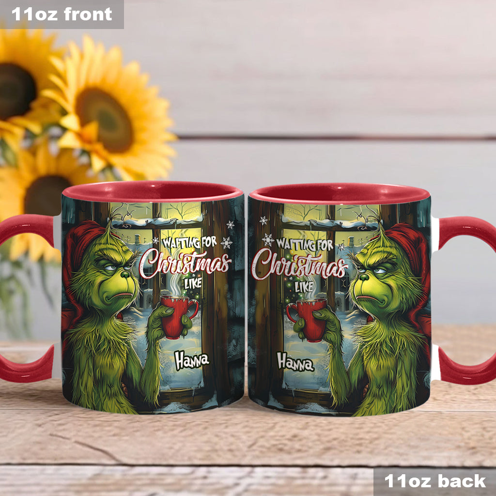 Waiting For Christmas - Personalized Stole Christmas Accent Mug