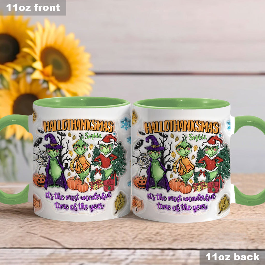 Joyeux Hallothanksmas - Mug personnalisé avec étole de Noël