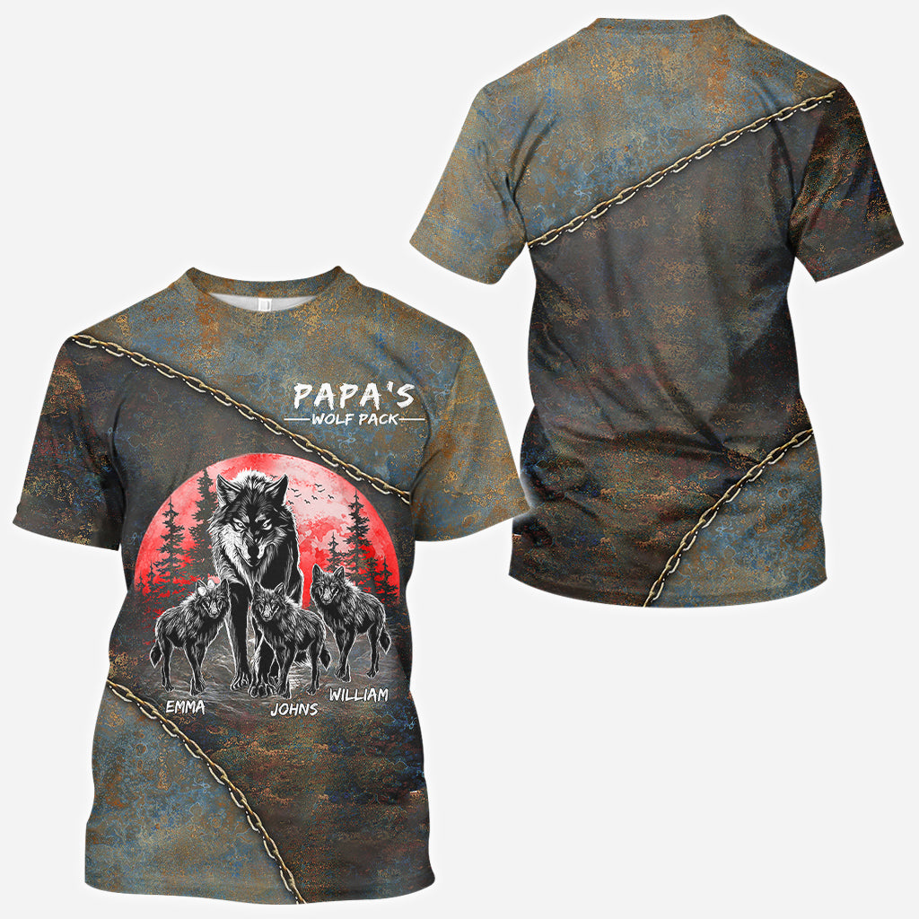 Papa Wolf Pack - T-shirt personnalisé pour père