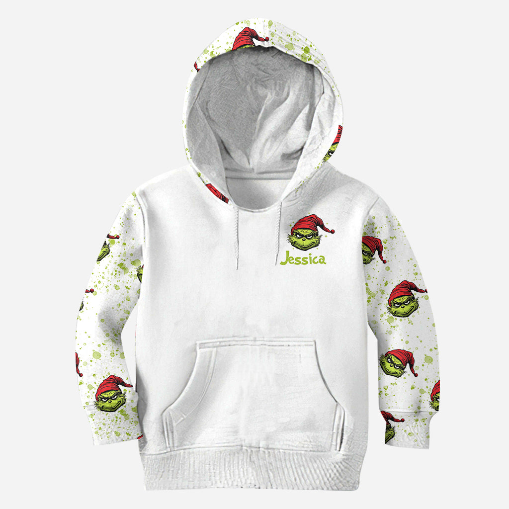 Joyeux Grinchmas ! - Sweat à capuche et legging personnalisés avec étole de Noël