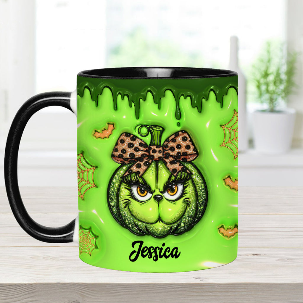 Green Pumpkin - Personalized Stole Christmas Accent Mug